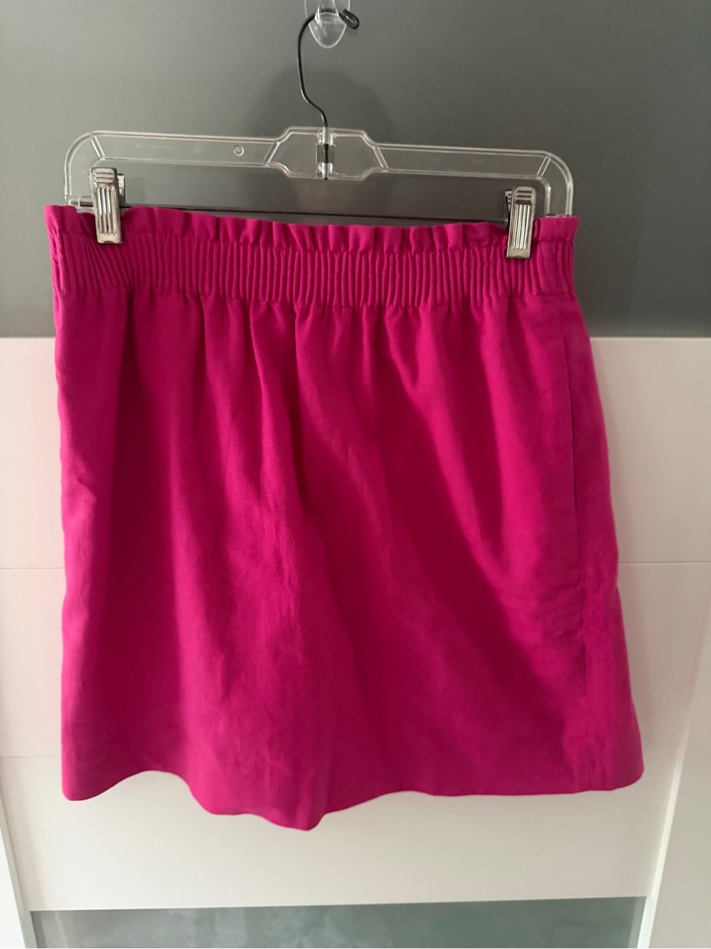 J. Crew Bright Fuchsia Elastic Waist Mini Skirt